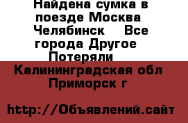 Найдена сумка в поезде Москва -Челябинск. - Все города Другое » Потеряли   . Калининградская обл.,Приморск г.